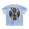 Mystic Spiral Eye design on breathable streetwear t-shirt, sky blue
