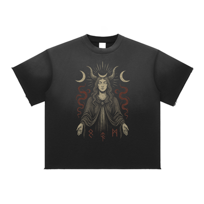 Veil – Thick Cotton Blend Graphic T-Shirt for Men | Handcrafted Oversized Streetwear