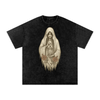 Silent Ember – Washed Black Graphic T-Shirt for Men | Loose Fit Spiritual Streetwear
