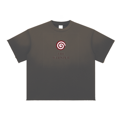 Mystic Spiral Eye heavyweight cotton blend graphic tee with chest print, dark gray