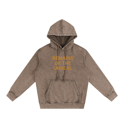 Front of stone gray Cosmic Summoner hoodie showing minimal celestial design