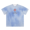  Lightweight cotton graphic tee with Spiral Eye print, unisex fit, sky blue