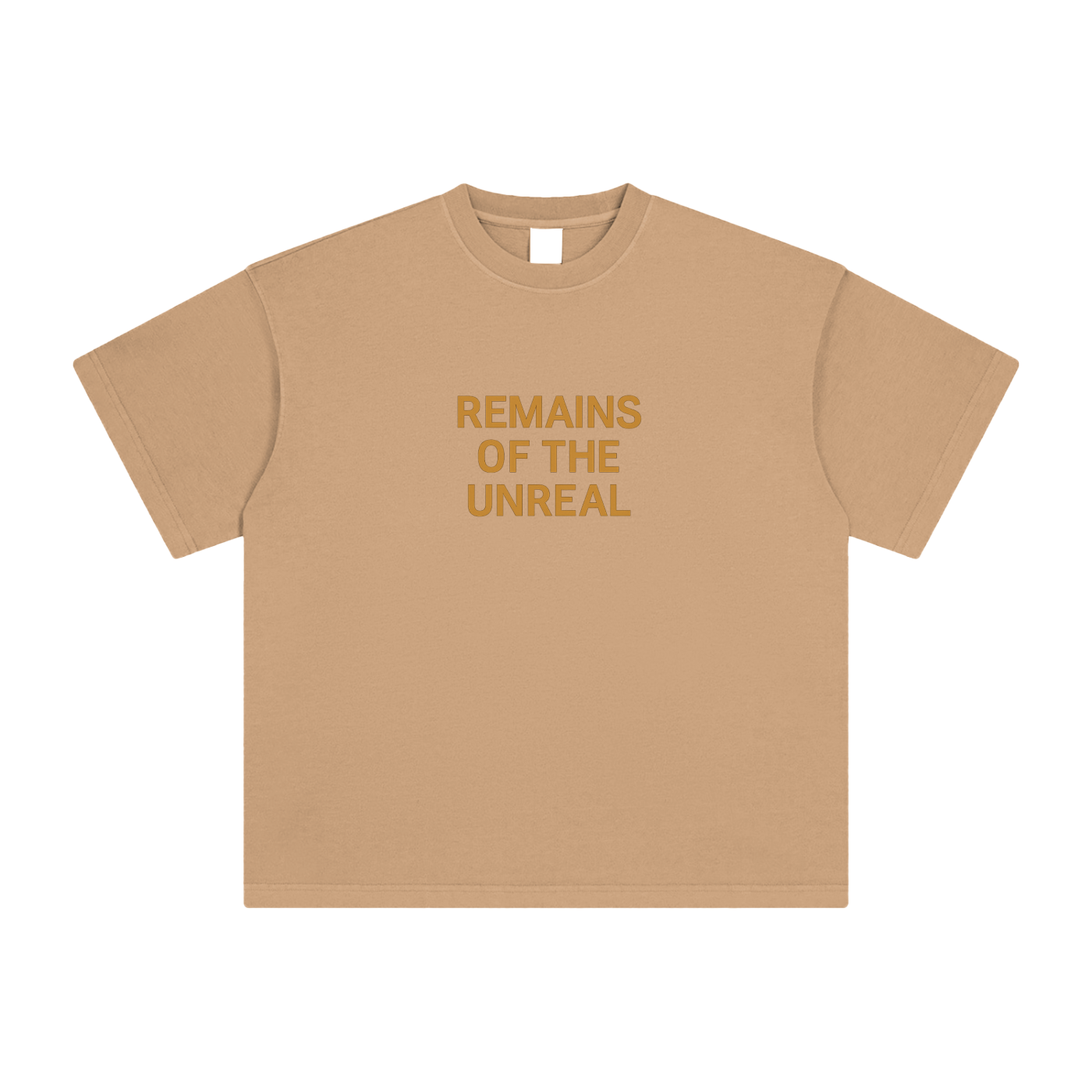 Khaki color tee featuring Cosmic Summoner design – vintage streetwear look