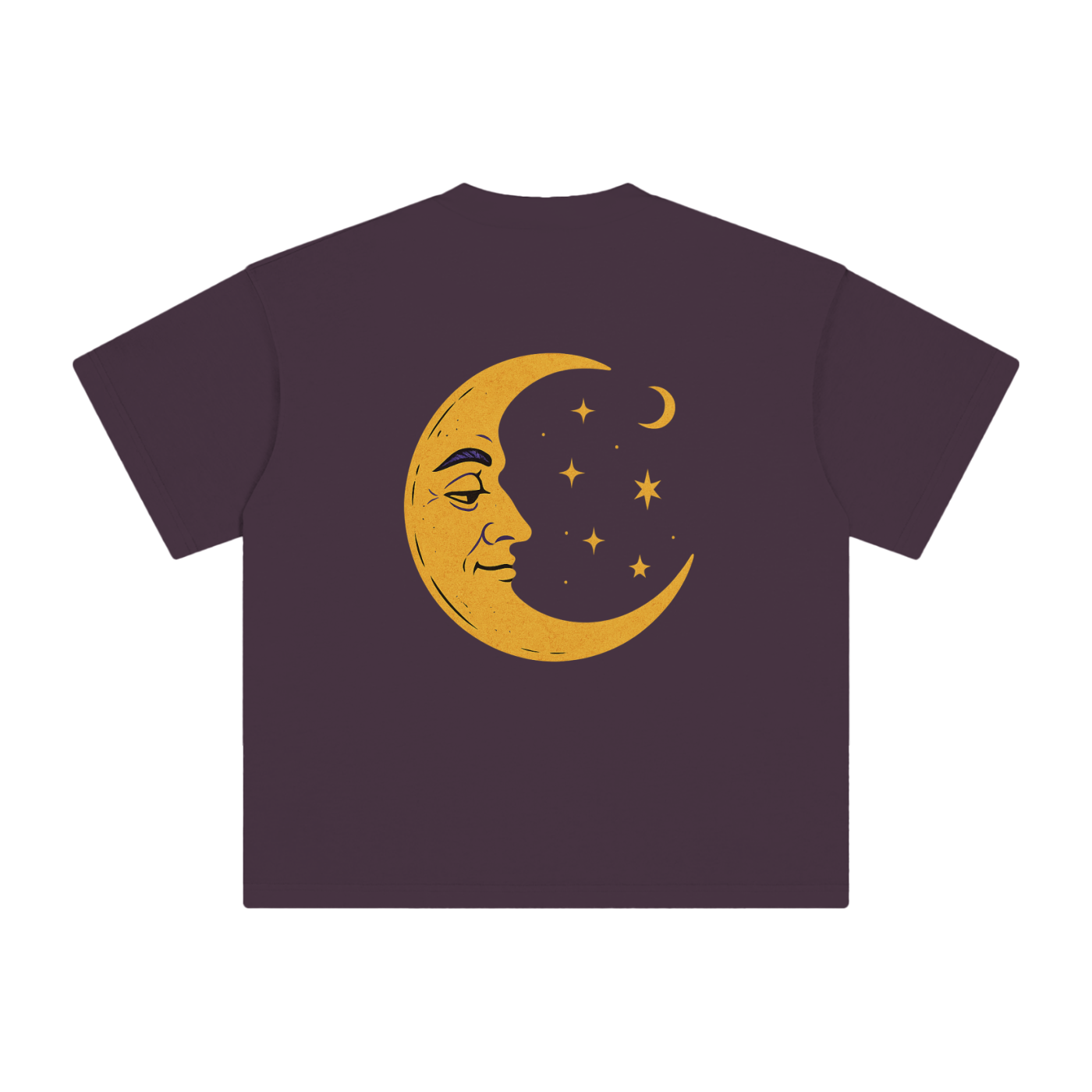 Wizard and galaxy design on Dark Purple tee – cotton streetwear