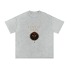 Front view of Love Is Pain graphic t-shirt showing bleeding rose wrapped in barbed wire – Stitro unisex design Light Gray
