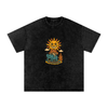 Cosmic wizard graphic on front of unisex black vintage tee

