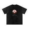  Voidcaller graphic t-shirt with chest spiral emblem in cotton streetwear style, black

