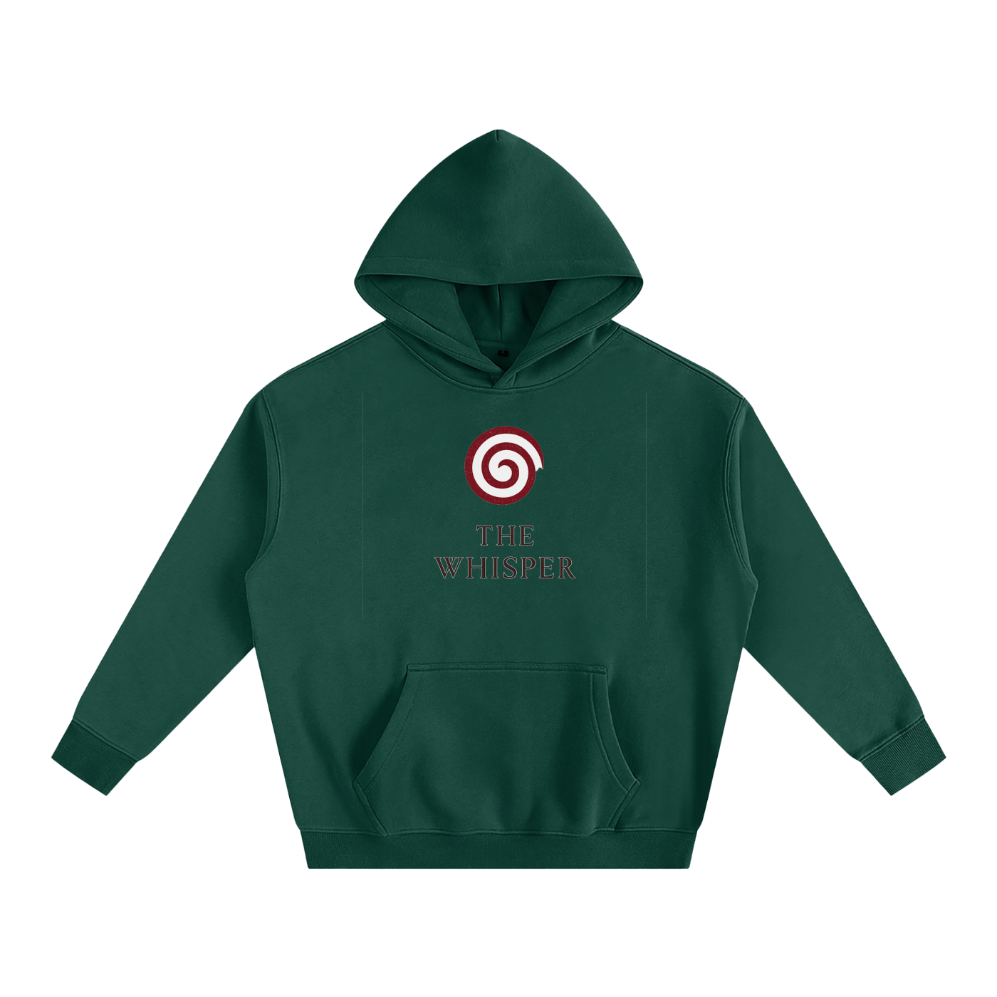 Mystic Spiral Eye graphic hoodie with printed front spiral emblem, eden green