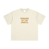Front view of Cosmic Summoner graphic tee in Gray Apricot – soft washed cotton finish