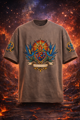 ASTRA Oversized Graphic Tee – 100% Cotton Brown Unisex Streetwear T-Shirt