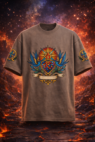 ASTRA Oversized Graphic Tee – 100% Cotton Brown Unisex Streetwear T-Shirt