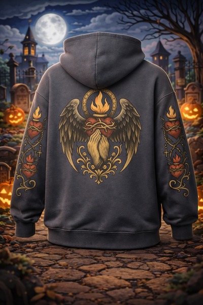 MERCY Oversized Graphic Hoodie – Dark Aesthetic Washed Pullover