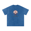 Bold cotton t-shirt with Voidcaller emblem and washed streetwear look, dark blue