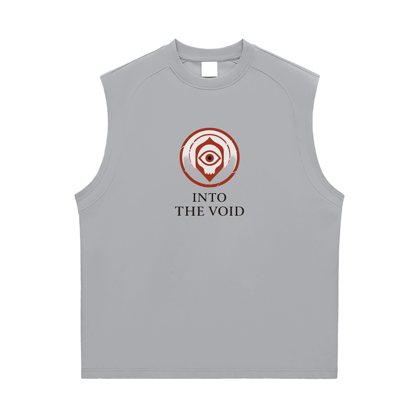  Voidcaller graphic tank top with bold streetwear chest design, light gray