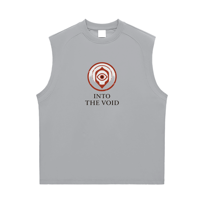  Voidcaller graphic tank top with bold streetwear chest design, light gray