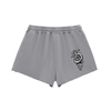 women's gray cotton shorts back showing spiritual eye graphic

