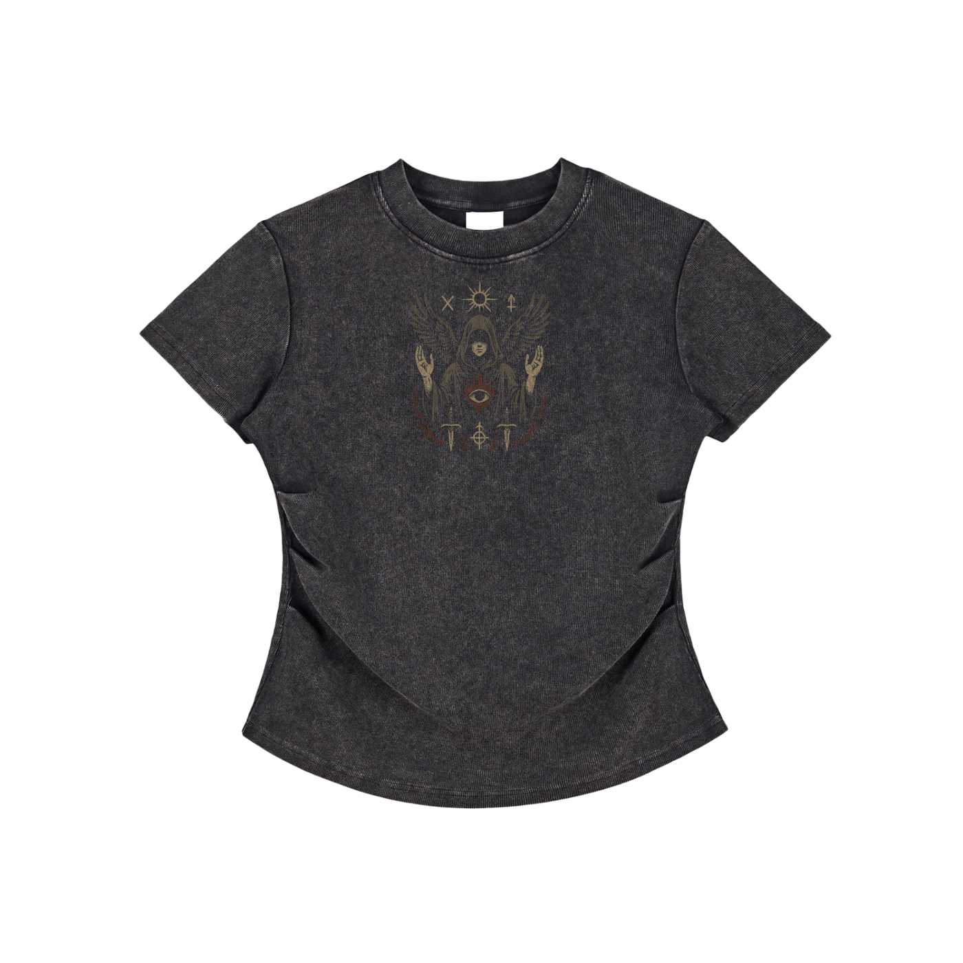 Seraphine – Angelic Bodycon Graphic T-Shirt for Women | White Cotton Summer Streetwear