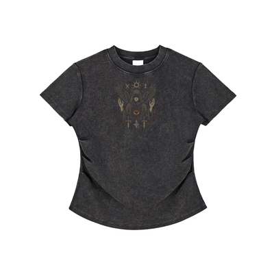 Seraphine – Angelic Bodycon Graphic T-Shirt for Women | White Cotton Summer Streetwear