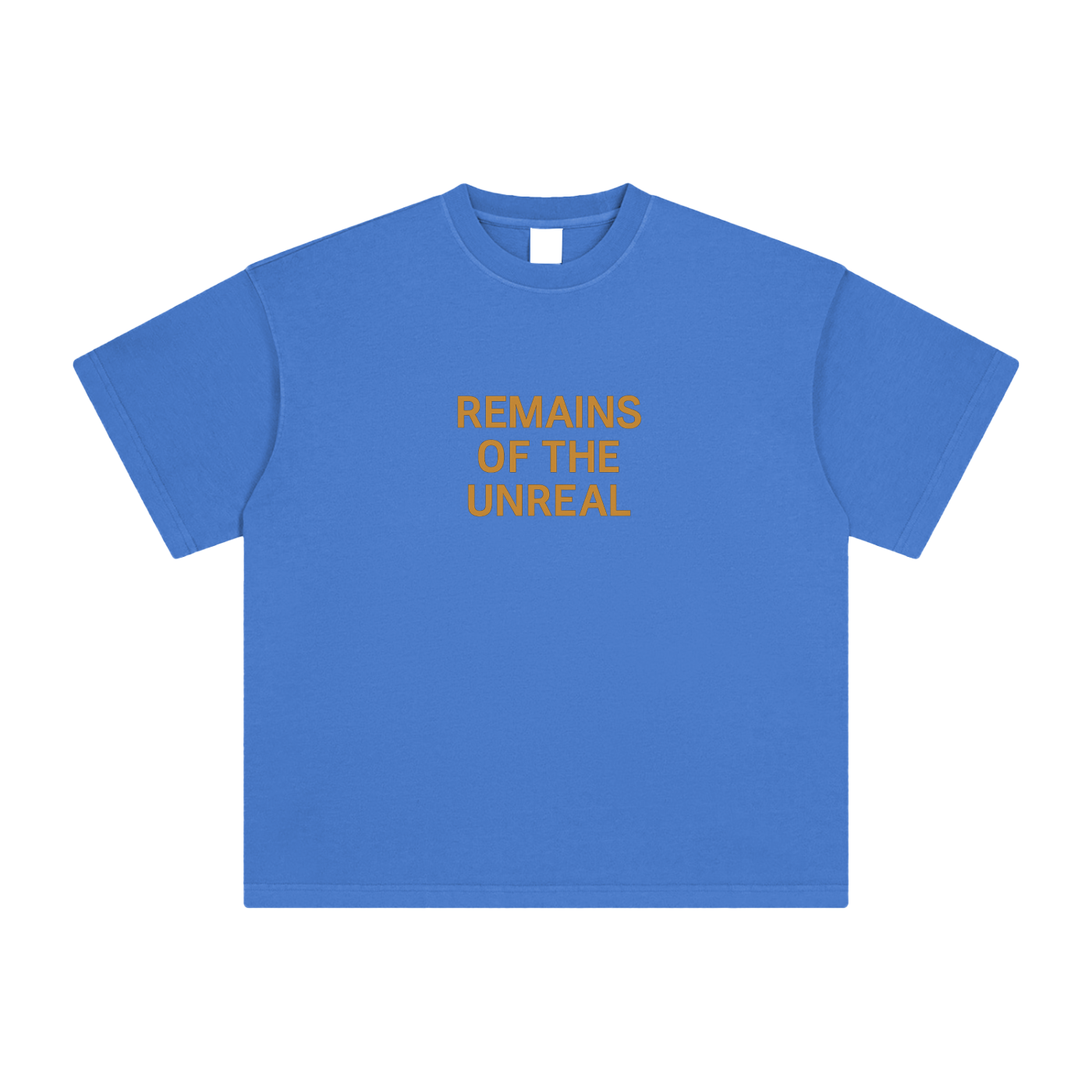 Front of loose fit tee in Denim Blue with worn-out dye effect
