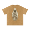 Silent Ember – Washed Black Graphic T-Shirt for Men | Loose Fit Spiritual Streetwear