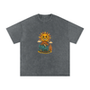 Unique front wizard art on pirate gray cosmic graphic tee

