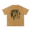 Back print reaper design in loose cotton fashion, light brown