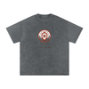 Voidcaller graphic t-shirt with spiral eye and cotton texture, pirate gray