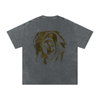 Grim reaper back print on pure cotton tee, pirate gray

