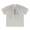 250g cotton unisex graphic t-shirt with Spiral Eye chest design, gray apricot