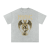 Mystic – Washed Snow Cotton Graphic T-Shirt for Men | Loose Fit Streetwear Tee