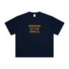 Vibrant Royal Blue front of graphic tee – oversized cosmic theme