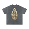Silent Ember – Washed Black Graphic T-Shirt for Men | Loose Fit Spiritual Streetwear