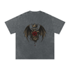 Back print of crowned bleeding heart with gothic wings and rose detail – unisex streetwear by Stitro Pirate Gray


