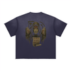 treetwear shirt with mystical spiral back design and oversized fit, navy blue