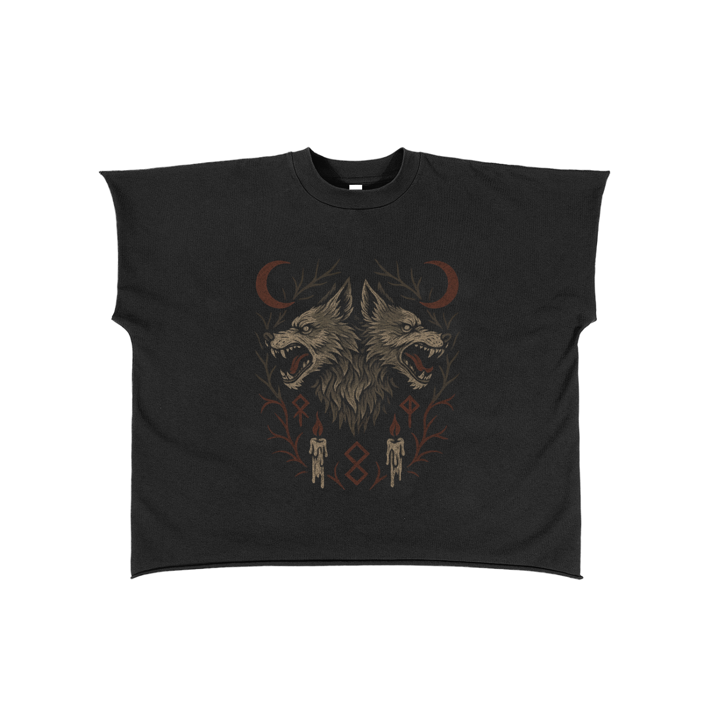 Feral Twin – Sleeveless Cropped Graphic T-Shirt for Men | Loose Fit Cotton Streetwear