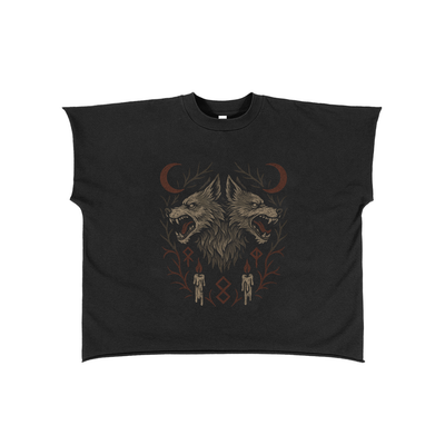 Feral Twin – Sleeveless Cropped Graphic T-Shirt for Men | Loose Fit Cotton Streetwear