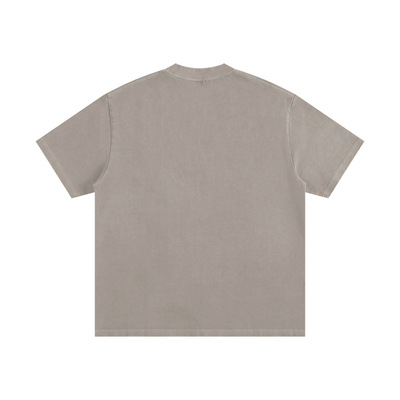 Silent Bloom – Washed Thick Cotton Graphic T-Shirt for Men | Oversized Vintage Streetwear
