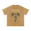 Mystic – Washed Snow Cotton Graphic T-Shirt for Men | Loose Fit Streetwear Tee