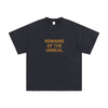 Front image of Remains of the Unreal washed t-shirt in dark gray

