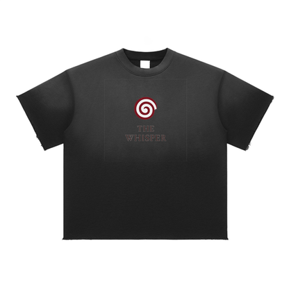 Mystic Spiral Eye heavyweight cotton blend graphic tee with chest print, black