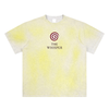 Lightweight cotton graphic tee with Spiral Eye print, unisex fit, yellow