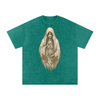 Silent Ember – Washed Black Graphic T-Shirt for Men | Loose Fit Spiritual Streetwear