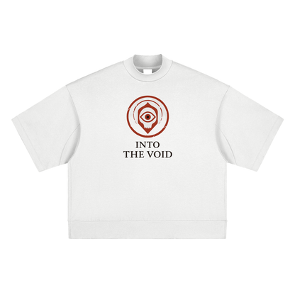 Heavyweight cotton graphic t-shirt with spiral Voidcaller design, white