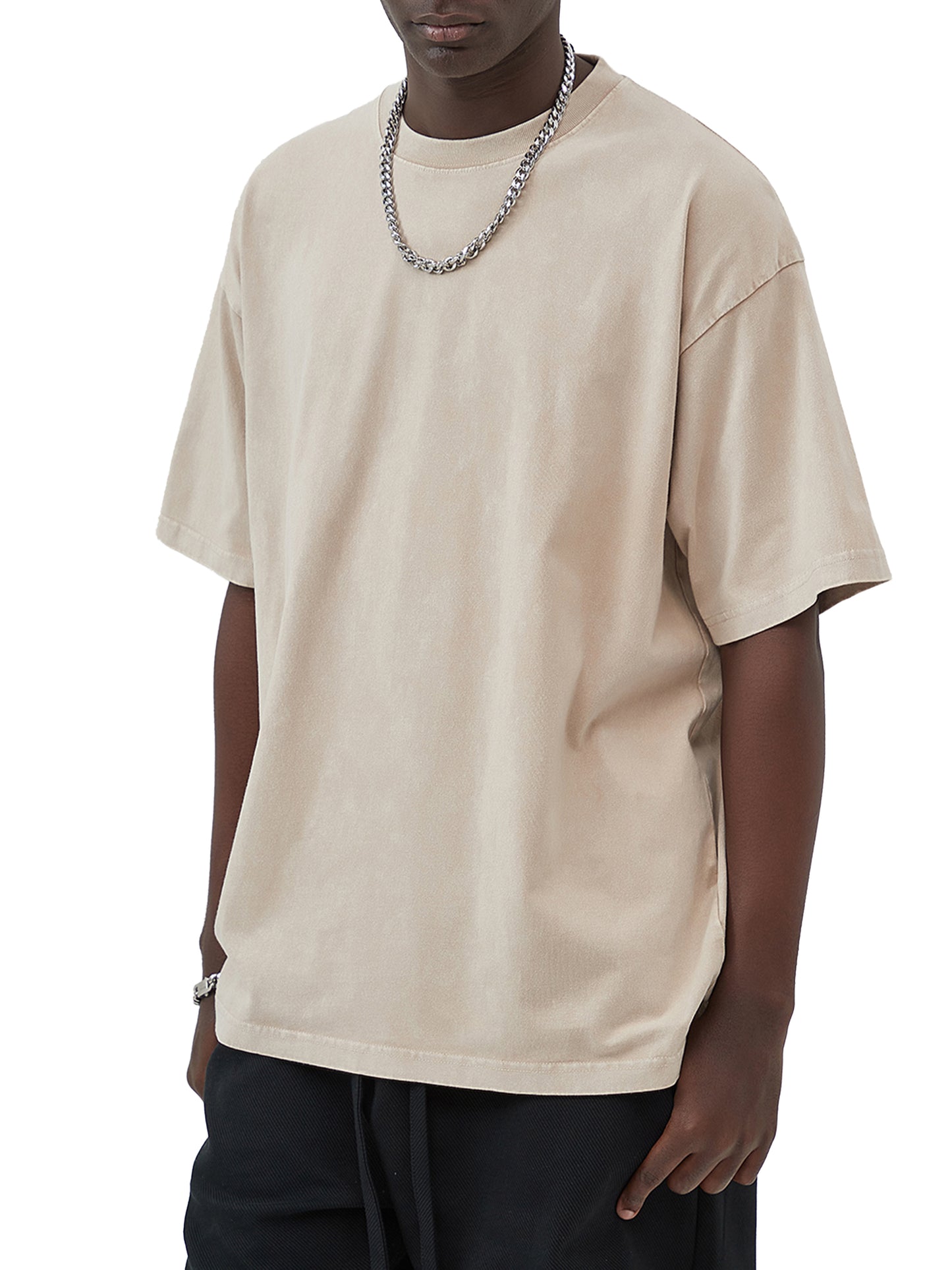 Mystic – Washed Snow Cotton Graphic T-Shirt for Men | Loose Fit Streetwear Tee