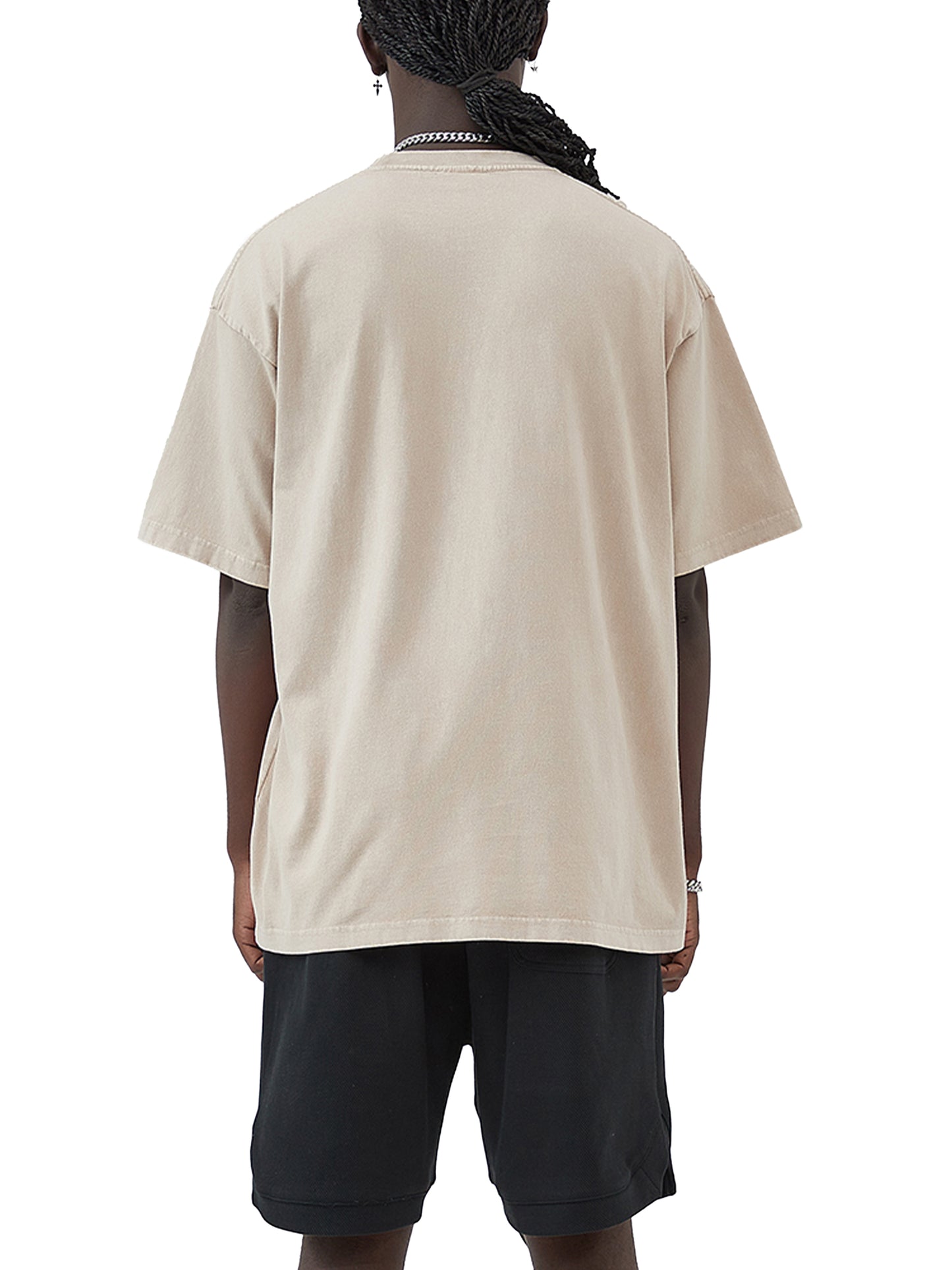 Silent Ember – Washed Black Graphic T-Shirt for Men | Loose Fit Spiritual Streetwear