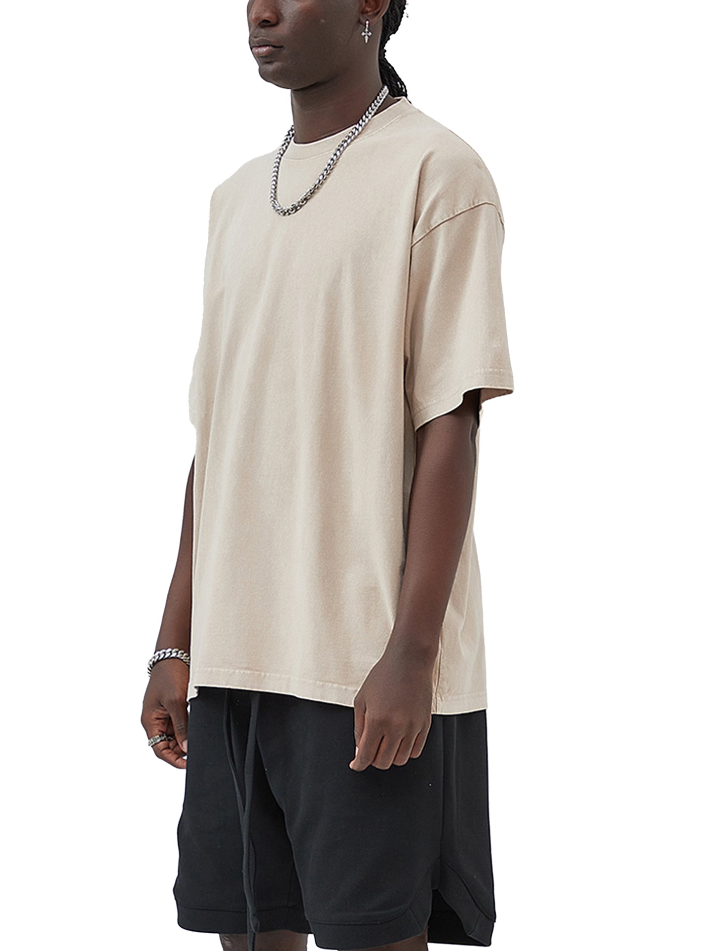 Mystic – Washed Snow Cotton Graphic T-Shirt for Men | Loose Fit Streetwear Tee