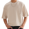 Mystic Spiral Eye Ripped Tee – 250g Cotton Unisex Graphic T-Shirt for Men