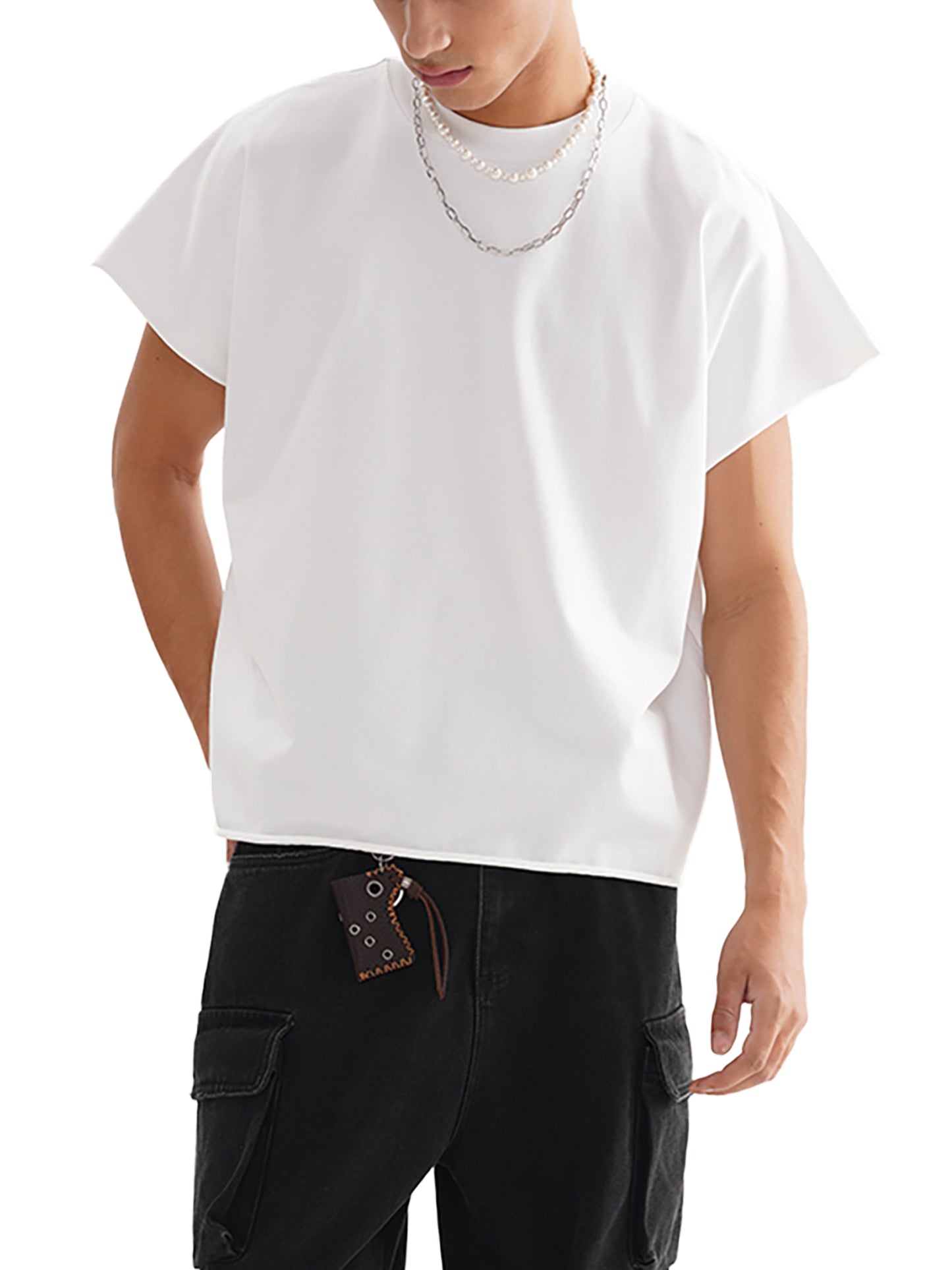 Feral Twin – Sleeveless Cropped Graphic T-Shirt for Men | Loose Fit Cotton Streetwear
