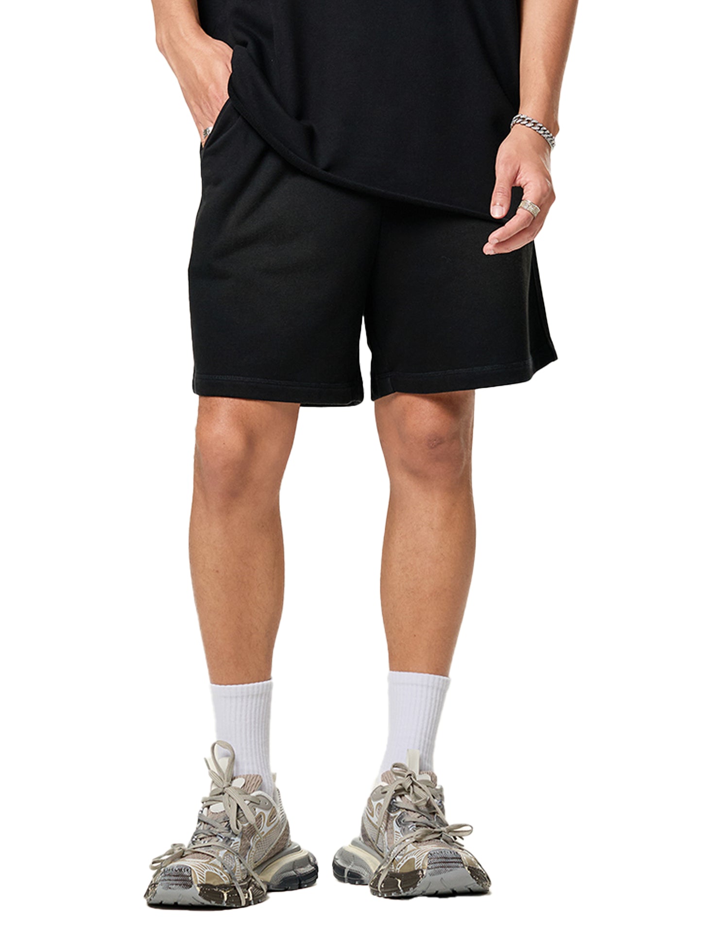 The All-Seeing Vision Shorts – Unisex Mid-Waist Graphic Streetwear Shorts