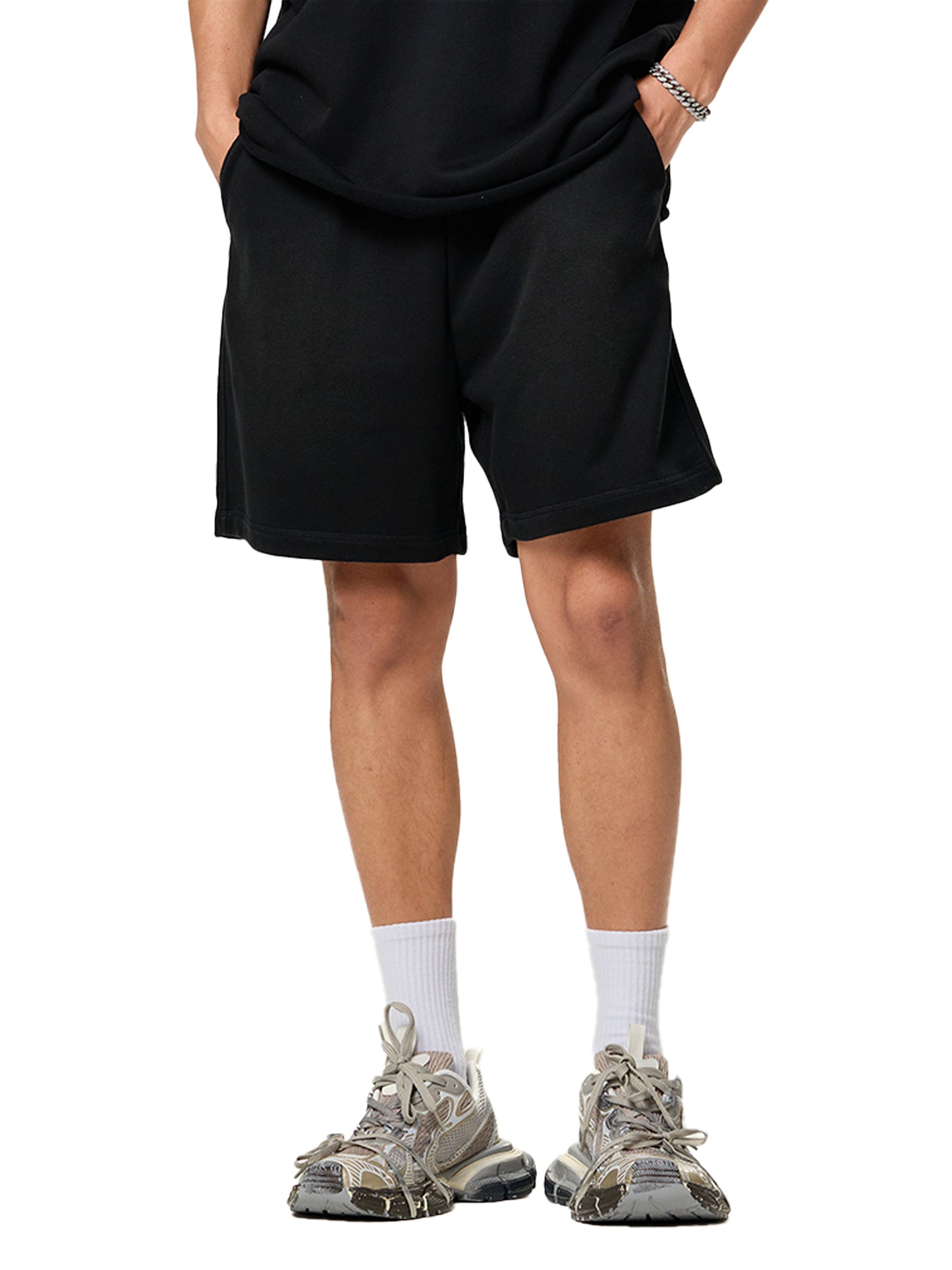 The All-Seeing Vision Shorts – Unisex Mid-Waist Graphic Streetwear Shorts